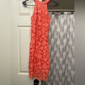Pink Lily Coral Lace Dress XS